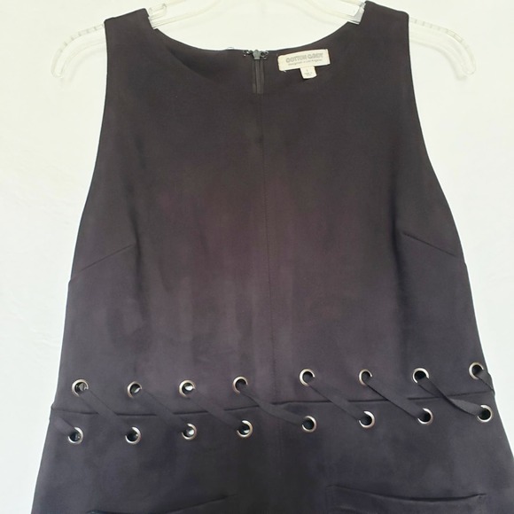 Cotton Candy Faux Suede Dress Sz L Y2K Grunge Festival Goth Grommet Academia - Picture 4 of 13